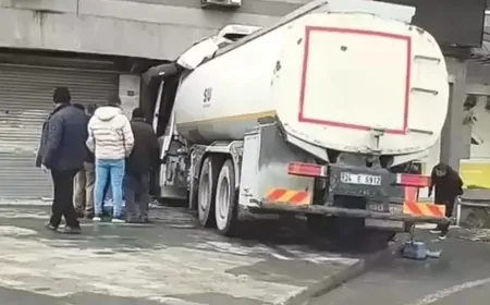 Başakşehir'de su tankeri tıp merkezine girdi: Ekipler olay yerinde