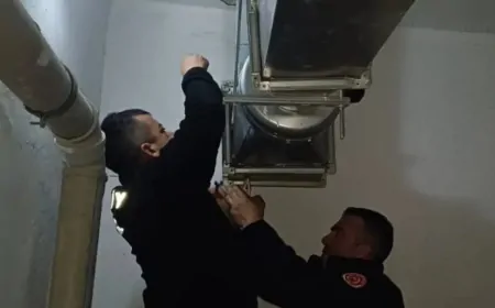 Taşköprü'de Mahsur Kalan Kedi Kurtarıldı