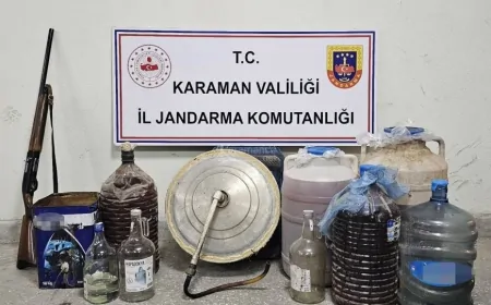 Karaman’da Sahte Alkol Üreten 4 Şüpheli Gözaltında