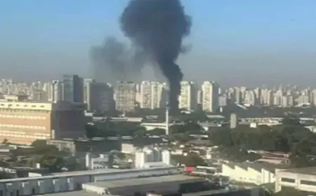 Brezilya'nın Sao Paulo kentinde küçük uçak kazası: 2 ölü, yangın çıktı!