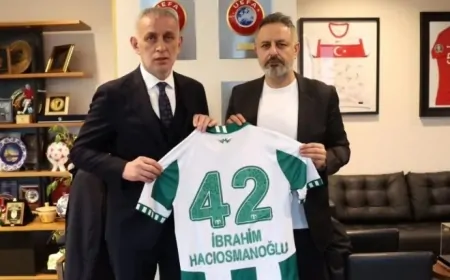 Konyaspor Başkanı Ömer Korkmaz'dan TFF Başkanı Hacıosmanoğlu'na Ziyaret