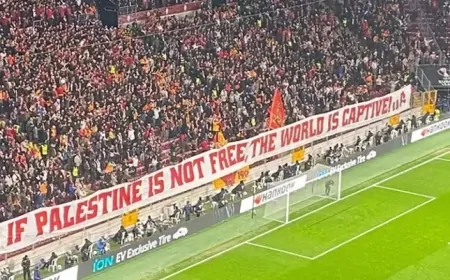 Galatasaray Taraftarlarından Filistin Mesajı: Celtic'e Teşekkür Pankartı