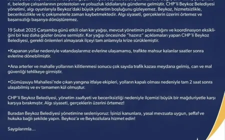 AK Parti Beykoz İlçe Başkanı Özkan Aydugan'dan Beykoz Belediyesi'ne Sert Tepki: 'Hizmet Belediyeciliği Esastır'