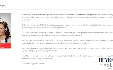 Gelir İdaresi Başkanlığı’ndan Kripto Para Yatırımcılarına ‘Kira Geliri’ Açıklaması