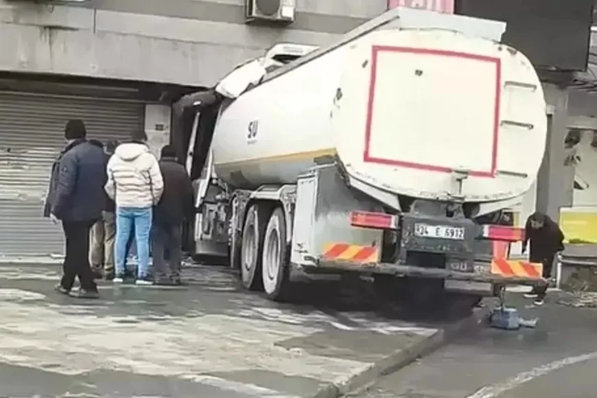 Başakşehir'de su tankeri tıp merkezine girdi: Ekipler olay yerinde