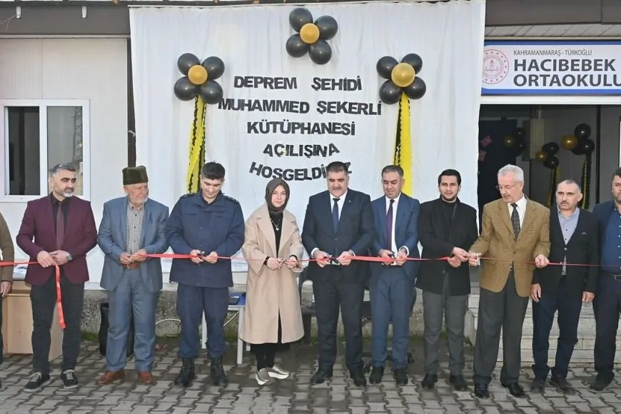 Türkoğlu'nda Deprem Şehidi Muhammed Şekerli Kütüphanesi Açıldı
