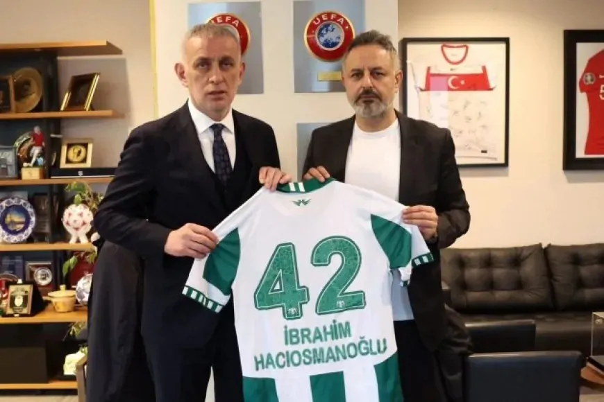 Konyaspor Başkanı Ömer Korkmaz'dan TFF Başkanı Hacıosmanoğlu'na Ziyaret