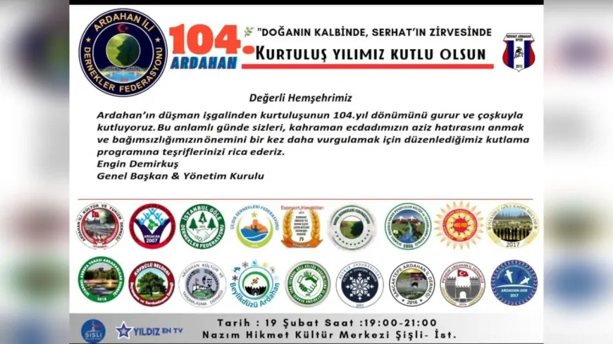 Ardahan'ın Kurtuluşunun 104. Yılı İstanbul’da Kutlanacak
