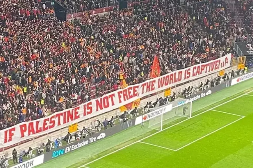 Galatasaray Taraftarlarından Filistin Mesajı: Celtic'e Teşekkür Pankartı