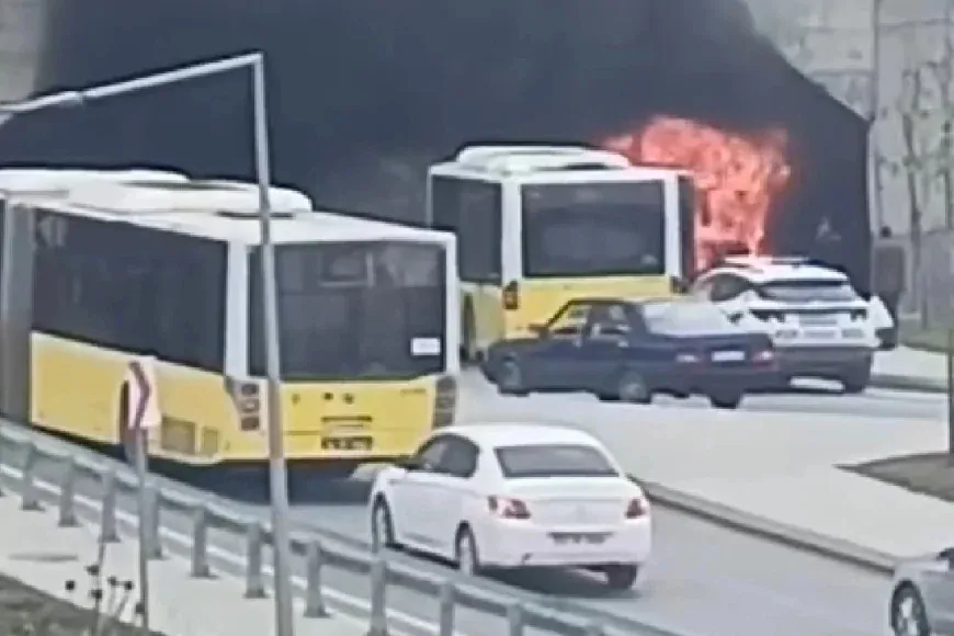 Başakşehir’de İETT Otobüsünde Yangın! Ekipler Olay Yerinde