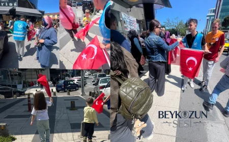 Beykoz Ülkü Ocakları 19 Mayıs’ta Sokak Sokak Türk Bayrağı Dağıttı