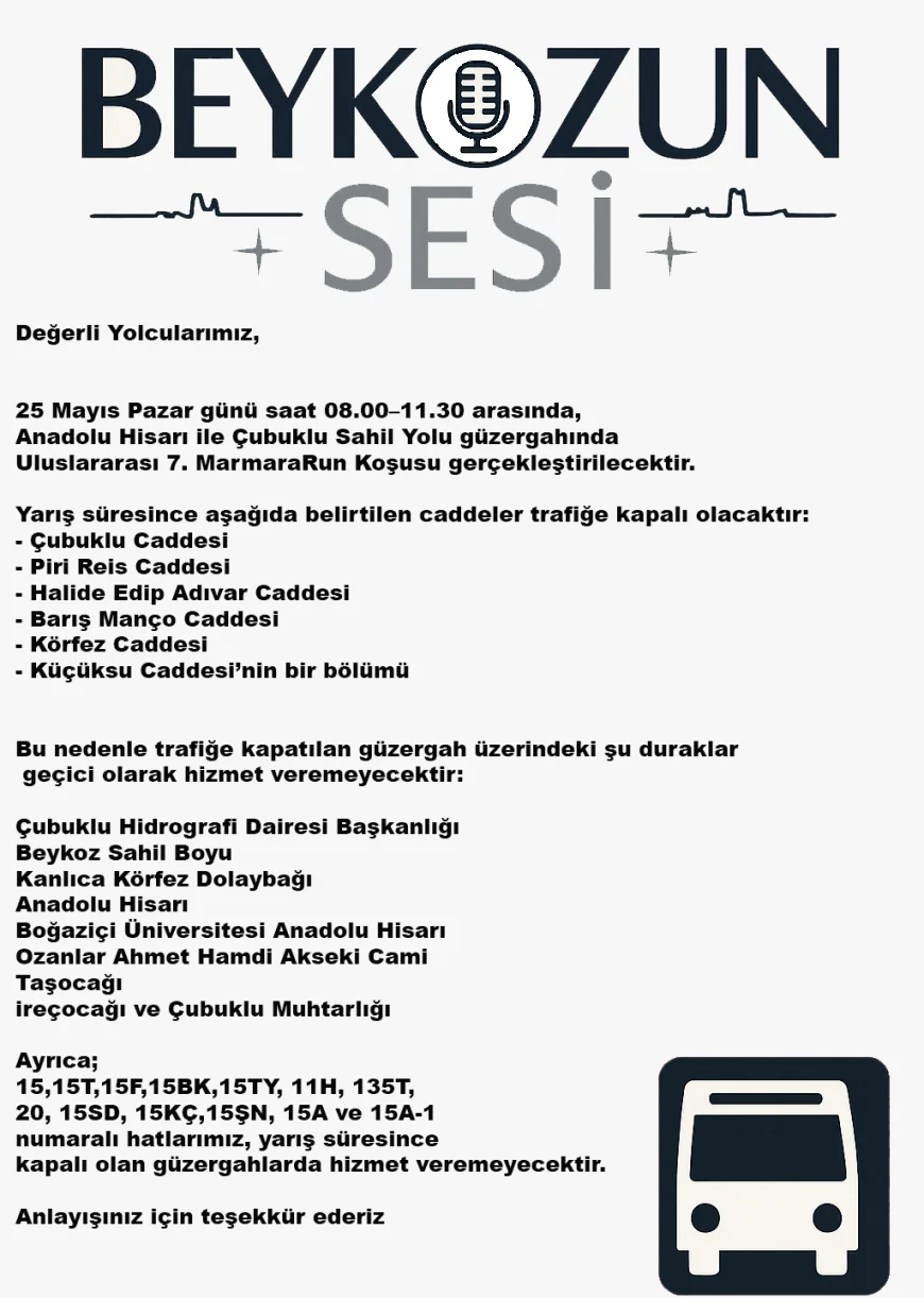 İstanbul'da 7. MarmaraRun Koşusu Nedeniyle 13 Otobüs Hattında Geçici Hizmet Aksaması