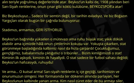 Boğazın Yargıçları isyan etti: 'Beykoz Stadı'nı ve tarihi armamızı geri istiyoruz'