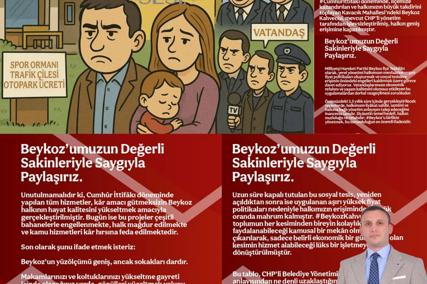MHP Beykoz İlçe Başkanı Emre Çömlekçi: 'Beykoz Kahvecisi halktan koparıldı, sosyal tesisler lükse dönüştü'