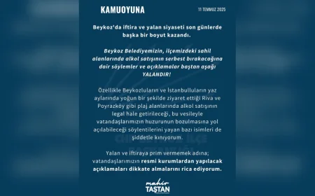 Beykoz İlçe Başkanı Mahir Taştan: "Sahil alanlarında alkol satışının serbest bırakılacağı yönündeki iddialar tamamen yalan"