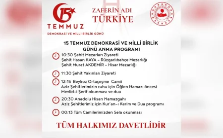 Beykoz’da 15 Temmuz Anma Programı Açıklandı: Şehit Mezarlığı Ziyaretinden Sela Okumalarına Kadar Tüm Detaylar