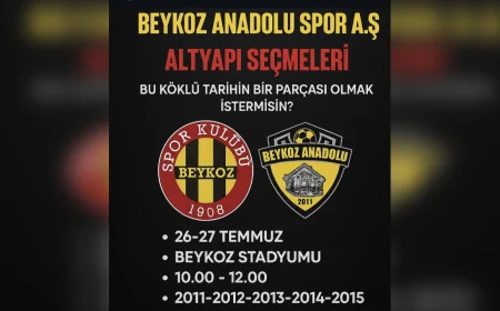 Beykoz 1908 Futbol Akademisi 2011-2015 doğumlular için ücretsiz seçmeler düzenliyor