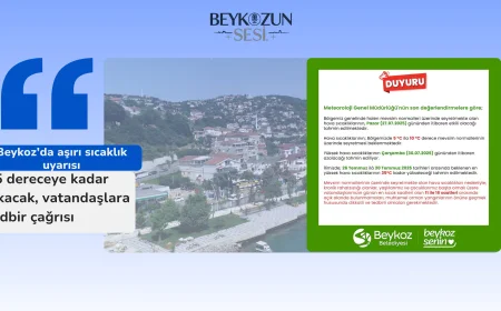 Beykoz’da aşırı sıcaklık uyarısı: 35 dereceye kadar çıkacak, vatandaşlara tedbir çağrısı