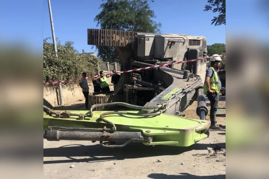 Beykoz’da Hastane İnşaatındaki Vinç Devrildi, Şahinkaya Caddesi Kapanarak Trafik Felç Oldu