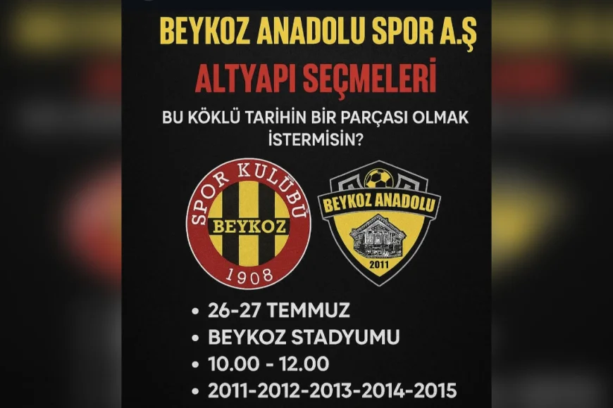 Beykoz 1908 Futbol Akademisi 2011-2015 doğumlular için ücretsiz seçmeler düzenliyor