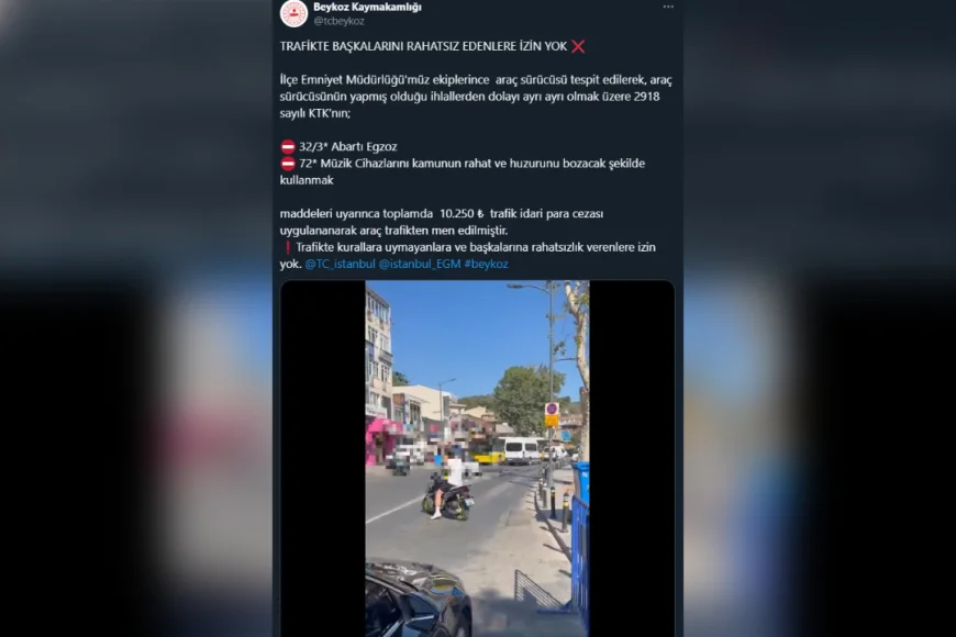 Beykoz'da abartı egzoz ve yüksek ses nedeniyle araca 10 bin 250 TL ceza kesildi