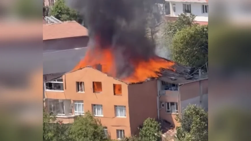 Beykoz’da Çatı Onarımı Sırasında Çıkan Yangın 3 Katlı Binayı Sardı