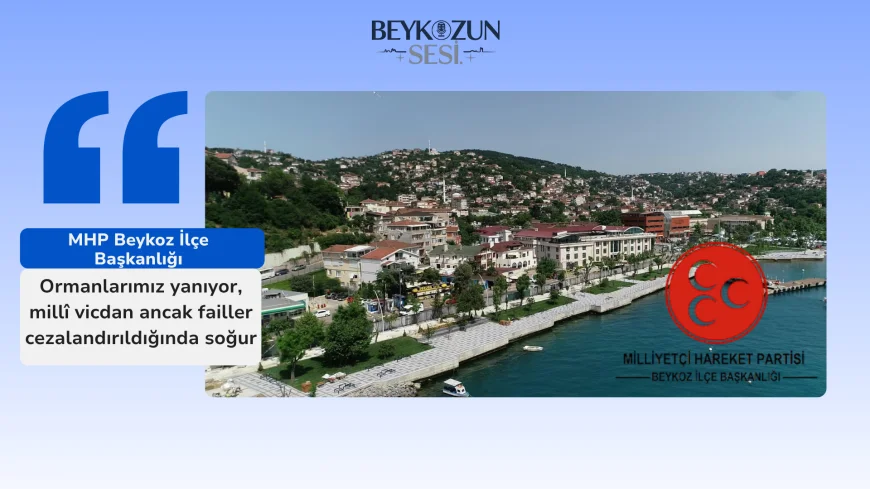 MHP Beykoz İlçe Başkanlığı: "Ormanlarımız yanıyor, millî vicdan ancak failler cezalandırıldığında soğur"