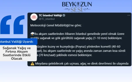 İstanbul Valiliği Uyardı: Sağanak Yağış ve Fırtına Akşam Saatlerinde Etkili Olacak