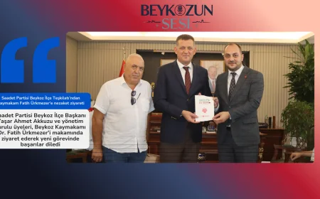 Saadet Partisi Beykoz İlçe Teşkilatı’ndan Kaymakam Fatih Ürkmezer’e nezaket ziyareti
