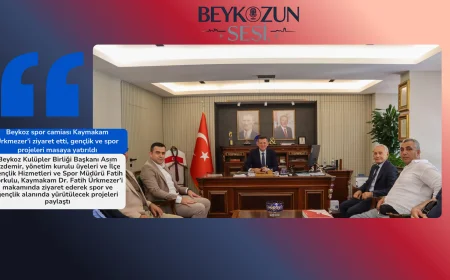 Beykoz spor camiası Kaymakam Ürkmezer’i ziyaret etti, gençlik ve spor projeleri masaya yatırıldı