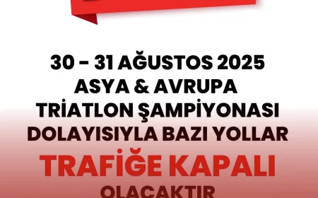 Beykoz’da 30-31 Ağustos Triatlon Şampiyonası için yollar kapanacak, park yasağı uygulanacak