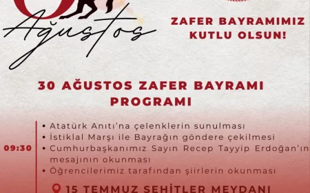 30 Ağustos Zafer Bayramı’nın 103. yılı tüm yurtta törenler ve etkinliklerle kutlanacak
