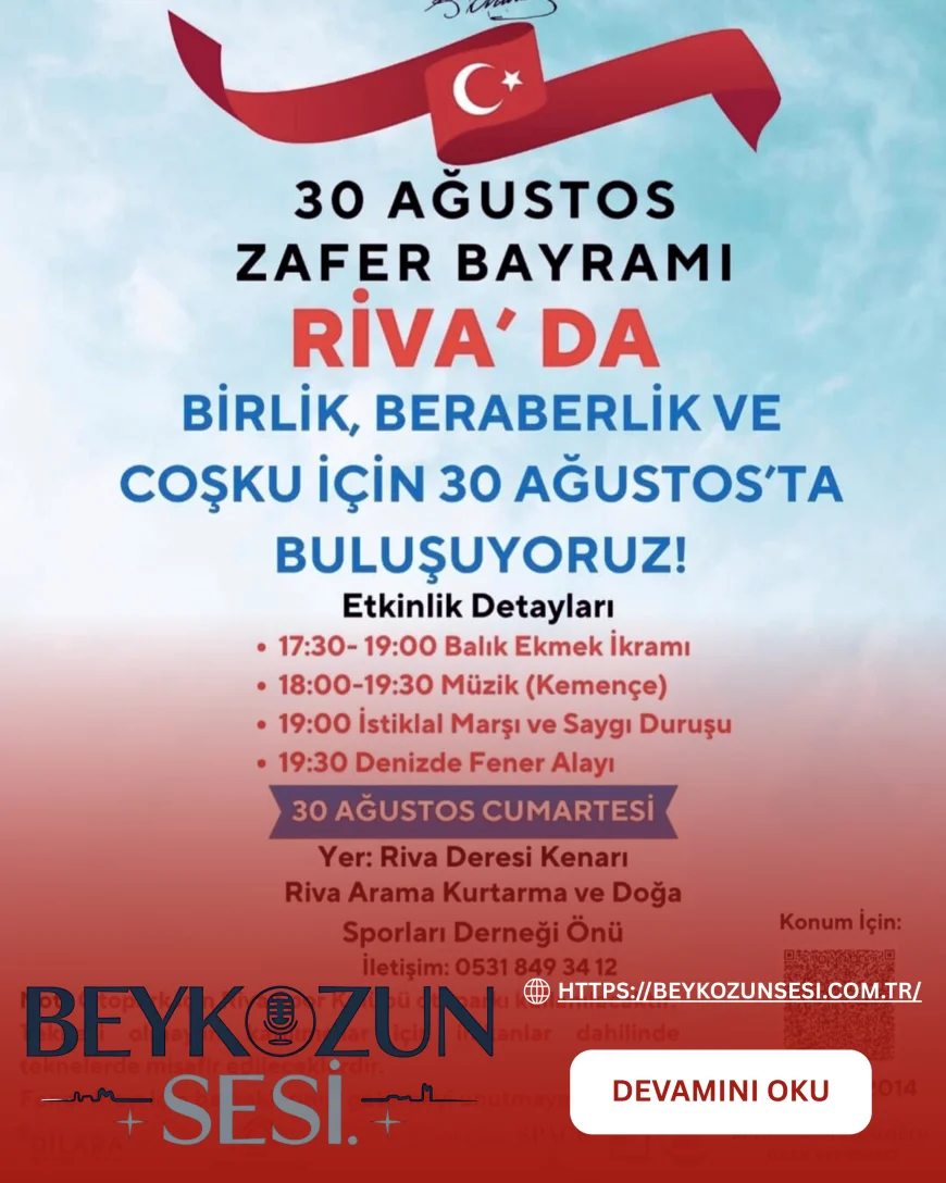 Riva’da 30 Ağustos Zafer Bayramı için fener alayı ve konserle kutlama programı hazırlandı