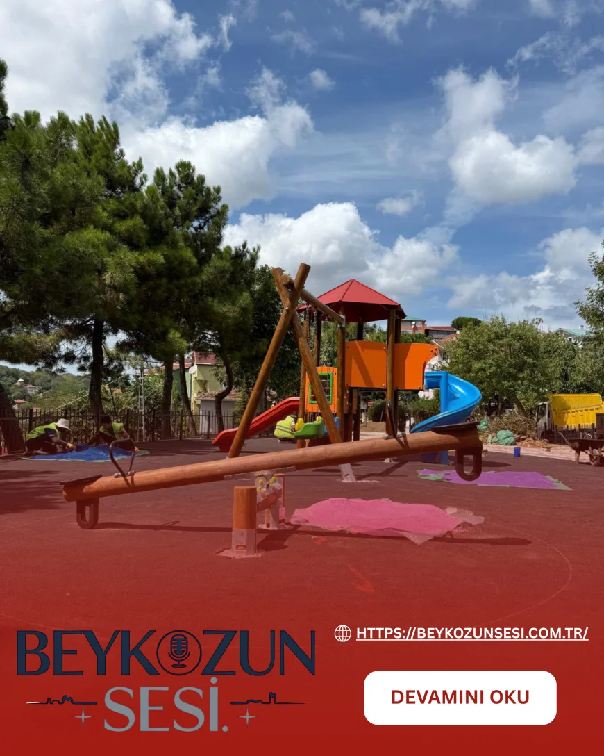 Beykoz Belediyesi çocuklar için Çubuklu ve Kavacık’taki park zeminlerini yeniledi