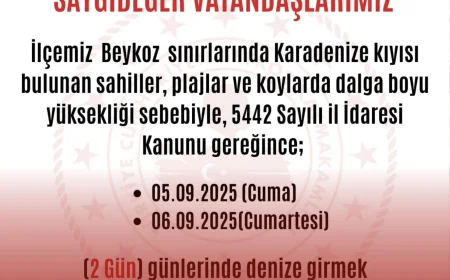 Beykoz’da Karadeniz kıyılarında iki gün boyunca denize girmek yasaklandı