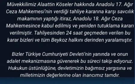 Beykoz Belediye Başkanı Alaattin Köseler için tahliye kararına itiraz kabul edildi, yeniden tutuklama kararı çıktı