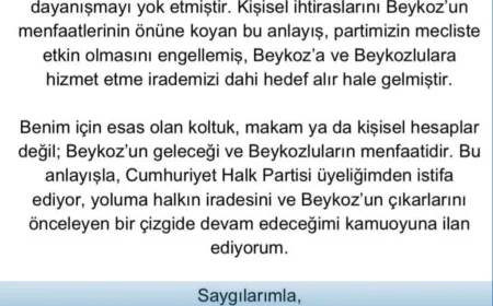 Beykoz Belediye Meclis Üyesi Murat Uzun CHP’den istifa etti: "Beykoz’un geleceği ve halkın menfaati için yoluma bağımsız devam edeceğim"