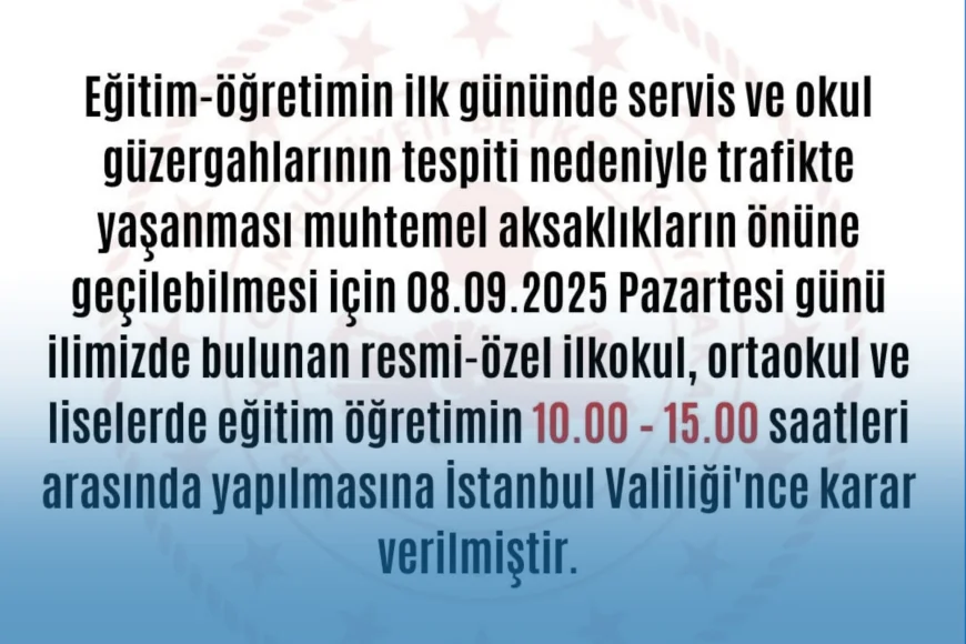 Beykoz’da okul servis yoğunluğu için ilk gün ders saatleri değiştirildi