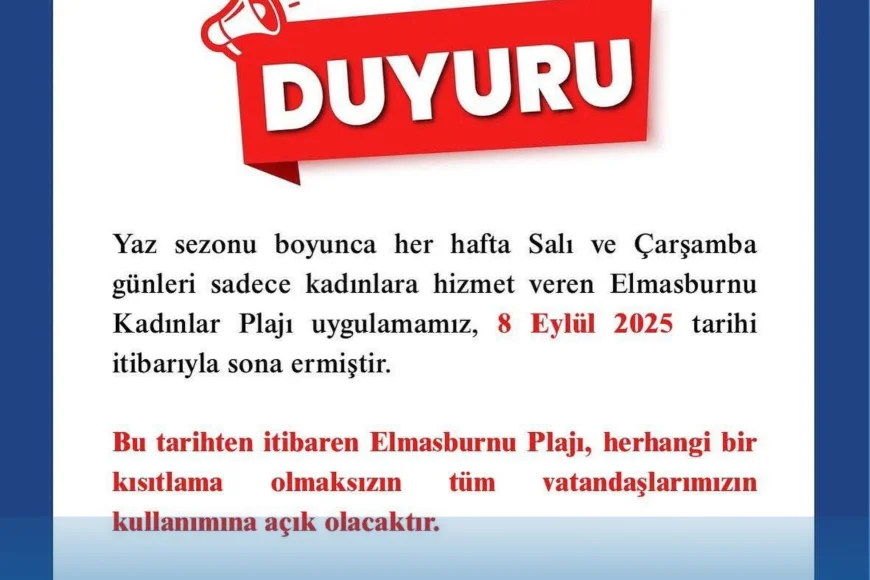 Elmasburnu Kadınlar Plajı uygulaması sona erdi, plaj tüm vatandaşlara açıldı