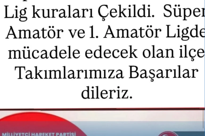 Beykoz amatör lig kuraları çekildi, MHP Beykoz İlçe Başkanlığı takımlara başarı mesajı gönderdi
