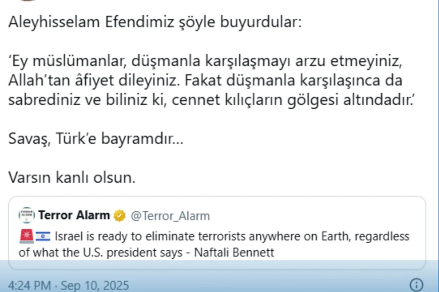 MHP Beykoz İlçe Başkanı Emre Çömlekçi’den İsrail tehdidi paylaşımına dikkat çeken yanıt