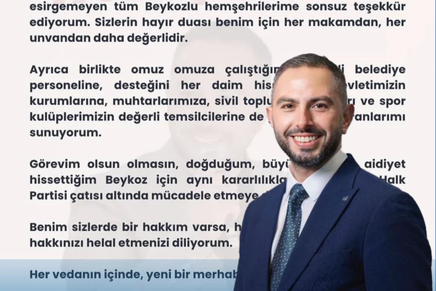 Beykoz Belediye Başkan Yardımcısı Melih Karakaya görevinden istifa ettiğini duyurdu