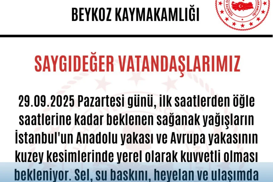 İstanbul’da 29 Eylül’de kuvvetli sağanak bekleniyor: Sel ve ulaşımda aksama uyarısı