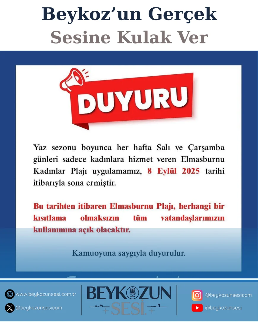 Elmasburnu Kadınlar Plajı uygulaması sona erdi, plaj tüm vatandaşlara açıldı