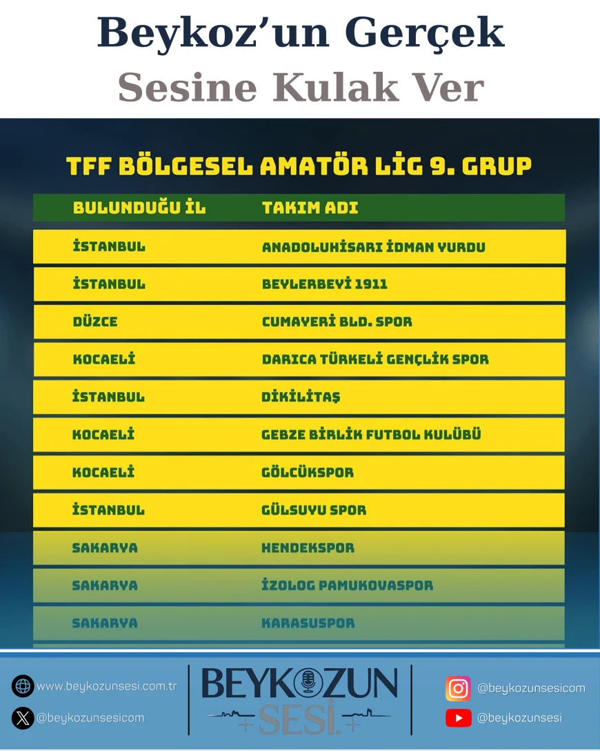 BAL 9. Grup Heyecanı Başlıyor: İstanbul, Kocaeli, Sakarya ve Düzce’den 15 Takım Mücadele Edecek