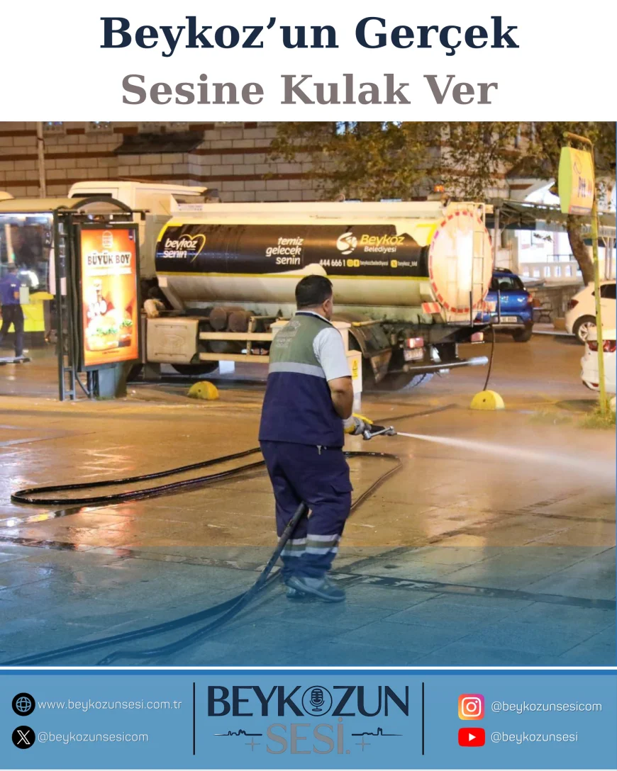 Beykoz Belediyesi gece mesaisiyle Paşabahçe Pazarı’nı ve sokakları yeni güne tertemiz hazırladı