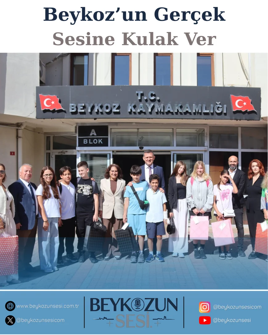 Beykoz’da Kardeş Okul Projesi kapsamında Almanya’dan gelen öğrenciler Kaymakam Ürkmezer’i ziyaret etti