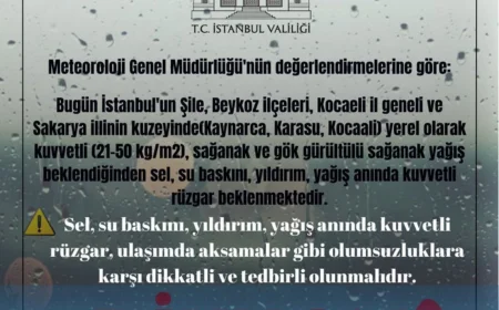 İstanbul Valiliği’nden Şiddetli Yağış ve Fırtına Uyarısı: Sel ve Su Baskınlarına Karşı Dikkat Çağrısı