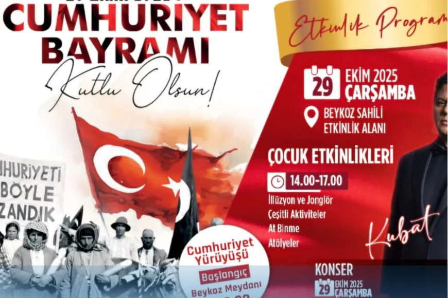 Beykoz Belediyesi’nden 29 Ekim Cumhuriyet Bayramı Kutlaması: Çocuk Etkinlikleri, Yürüyüş ve Kubat Konseriyle Coşkulu Program