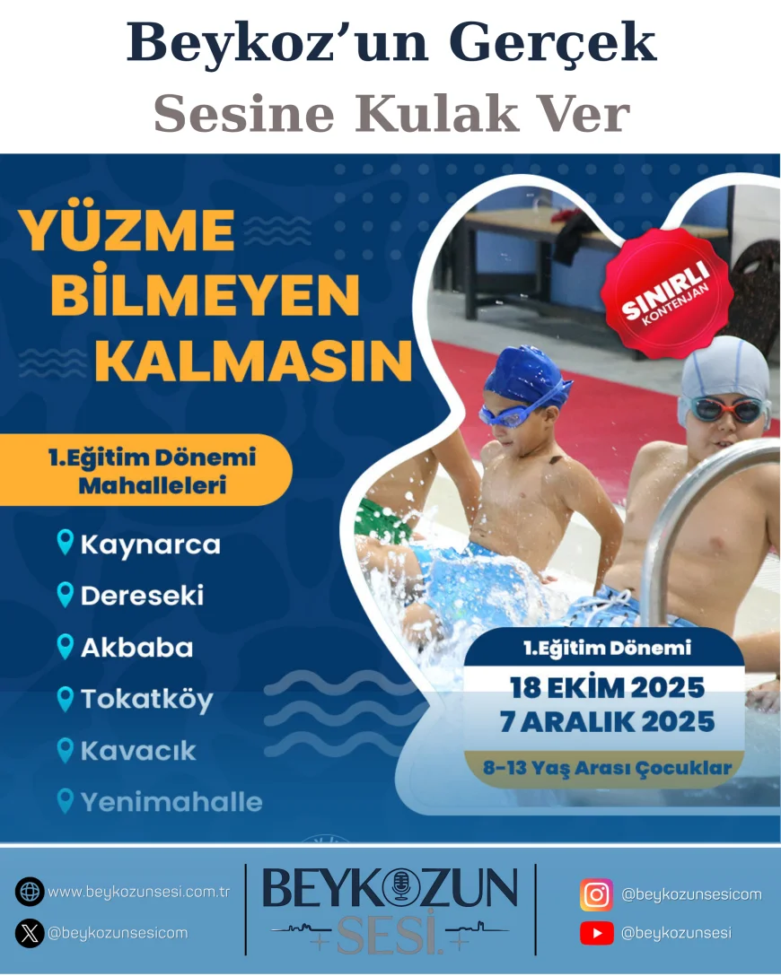 Beykoz Belediyesi’nden çocuklara yüzme eğitimi seferberliği: “Yüzme bilmeyen kalmasın” projesi başlıyor